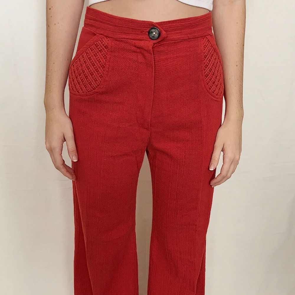 VINTAGE LINEN GRAPEFRUIT PANTS